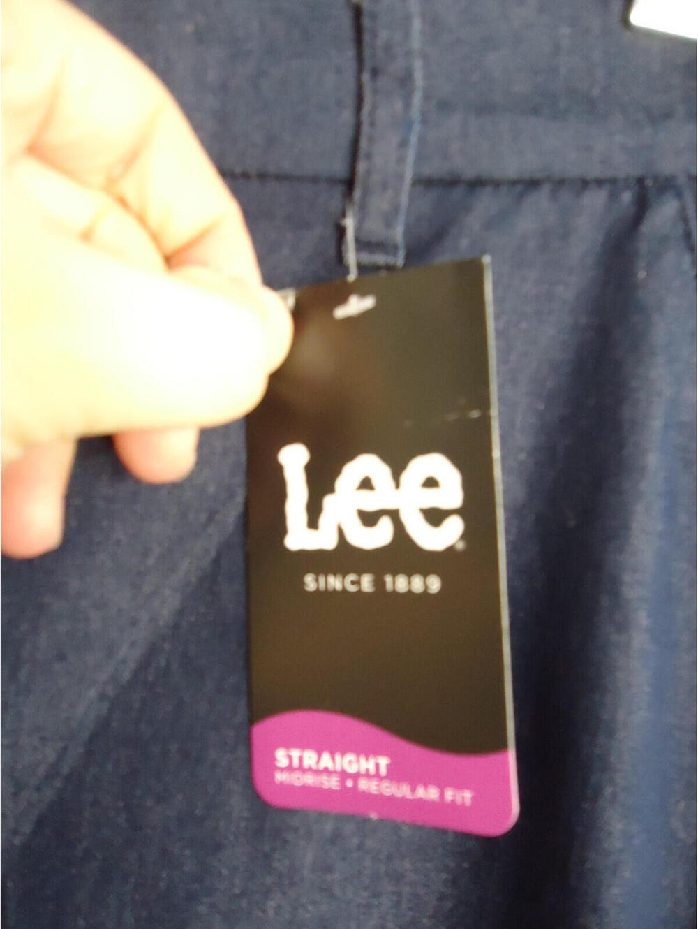 Lee Straight-Leg Mid Rise Regular Fit Dress Slacks Womens Size 12 M Navy - Picture 2 of 9